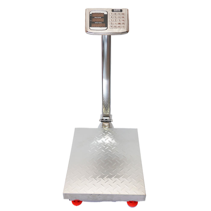 La bascula de piso industrial Badecol, cuenta con estructura reforzada y cubierta en Acero Inoxidable. Su fácil manejo y precisión son características que permiten que esta báscula trabaje en ambientes comerciales e industriales.