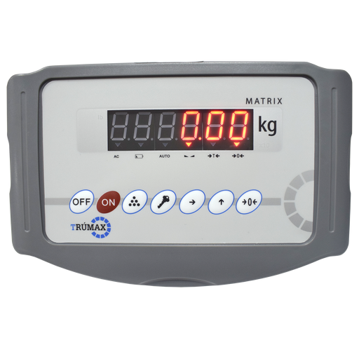 Indicador de peso multifuncional marca Lexus, clase III en carcasa plástica ABS, con funciones de pesaje de animales, Peak Hold, acumulación de pesadas, conteo por muestra y con puerto serial RS232. De fácil instalación y configuración por teclado. Puede ser conectado hasta a 4 celdas de carga de 350 ohm. Indicador de Solo Peso Multifuncional Matrix 7 Teclas.