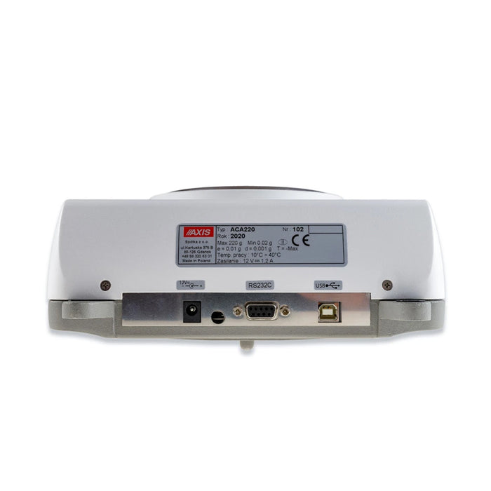 La balanza Axis de alta precisión, Clase II, calibración automática, display grafico LCD, con puertos de comunicación RS232C y USB. Puede ser usada en aplicaciones de metrología legal si se solicita con declaración de conformidad, cuenta con certificación CE, cumple GLP, cuenta con funciones especiales para conteo de piezas, peso por porcentaje, acumulación de pesadas, y pesaje colgante
