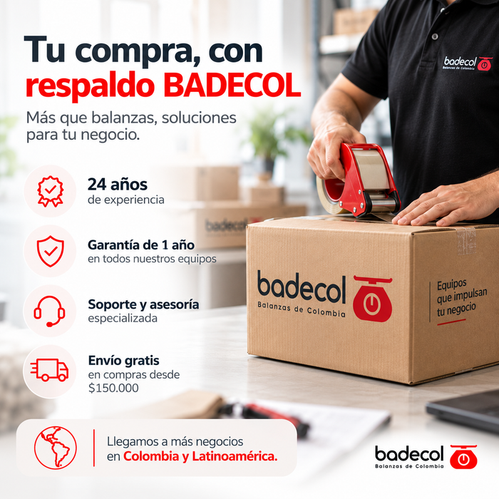 La Balanza Liquidadora Badecol 40 kg es ideal para tiendas, fruver, graneros y negocios que venden productos por peso. Su sistema de cálculo automático permite visualizar peso, precio y valor total de forma rápida y precisa, facilitando la atención al cliente y reduciendo errores en cada venta.