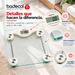 Bascula Balanza pesa persona que Por su modelo, capacidad y facilidad de manejo, este modelo es uno de los más atractivos para consultorios, Hospitales, Centros Médicos, etc.  Fabricada en acero inoxidable, vidrio templado y plástico.