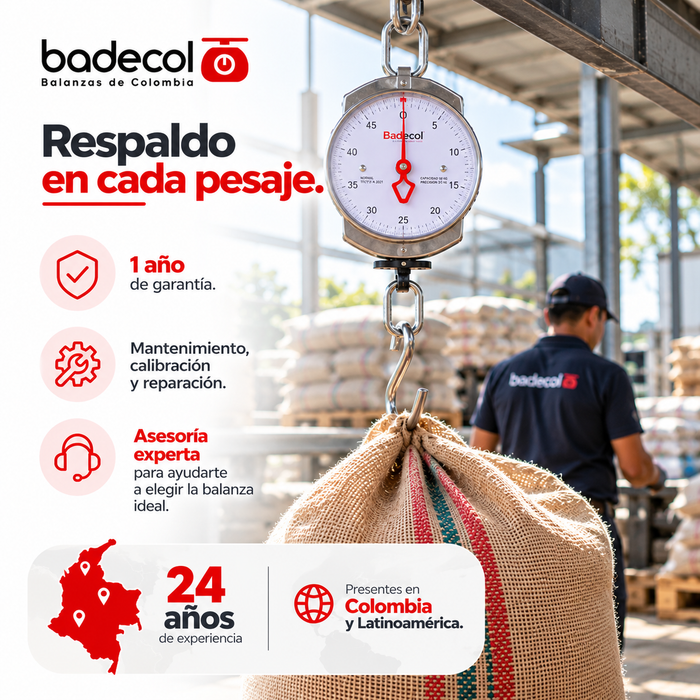 La bascula de colgar Badecol análoga mecánica con gancho o bascula romana es una herramienta esencial para la medición de cargas pesadas.