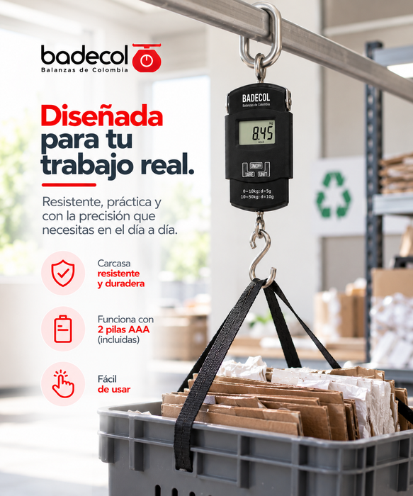 La bascula digital de gancho es una herramienta de pesaje portátil que se utiliza en diversos sectores, como la pesca, la agricultura, la industria y el transporte. Esta bascula cuenta con una carcasa resistente y duradera y una pantalla digital que muestra el peso en tiempo real. 