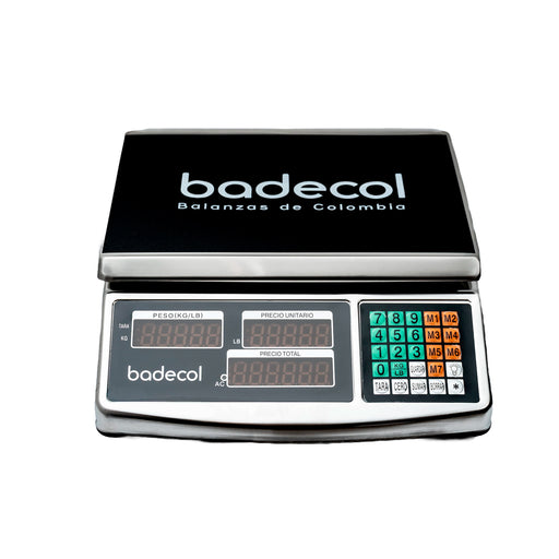 La Balanza Liquidadora Badecol 40 kg es ideal para tiendas, fruver, graneros y negocios que venden productos por peso. Su sistema de cálculo automático permite visualizar peso, precio y valor total de forma rápida y precisa, facilitando la atención al cliente y reduciendo errores en cada venta.