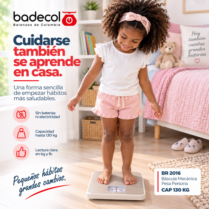 Balanza Bascula pesa persona Badecol BR2016, Las básculas pesa personas analogas de grado medico y de funcionamiento mecánico son una herramienta esencial en todo tipo de entorno médico.