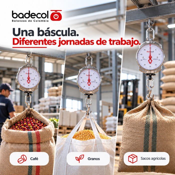 La bascula de colgar Badecol análoga mecánica con gancho o bascula romana es una herramienta esencial para la medición de cargas pesadas.