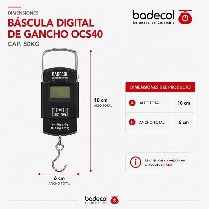 La bascula digital de gancho es una herramienta de pesaje portátil que se utiliza en diversos sectores, como la pesca, la agricultura, la industria y el transporte. Esta bascula cuenta con una carcasa resistente y duradera y una pantalla digital que muestra el peso en tiempo real. 
