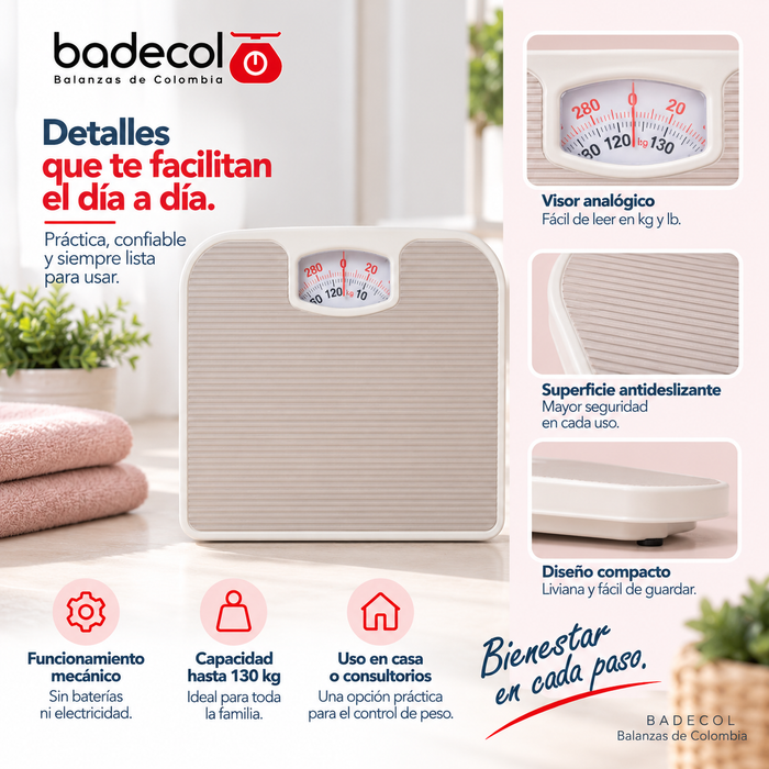 Báscula Mecánica Pesa Persona CAP130KG BR 2016