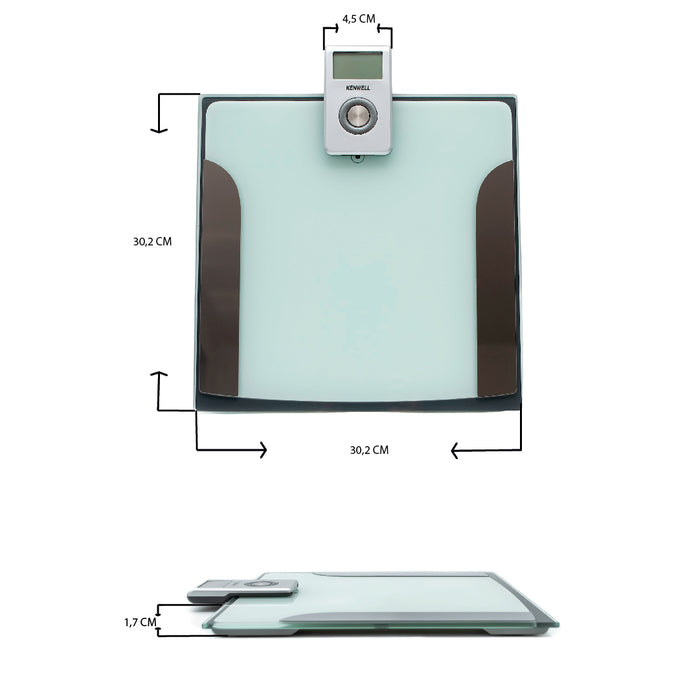 Báscula Digital Pesa Persona Medidora de Porcentaje de Grasa y Agua CAP 150 KG EF-935