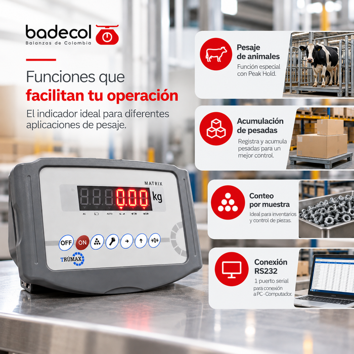 Indicador Solo Peso Multifuncional Matrix 7 Teclas