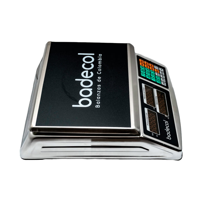 La Balanza Liquidadora Badecol 40 kg es ideal para tiendas, fruver, graneros y negocios que venden productos por peso. Su sistema de cálculo automático permite visualizar peso, precio y valor total de forma rápida y precisa, facilitando la atención al cliente y reduciendo errores en cada venta.