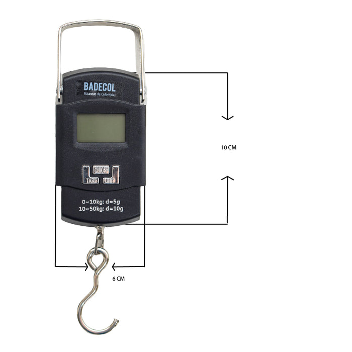 La bascula digital de gancho es una herramienta de pesaje portátil que se utiliza en diversos sectores, como la pesca, la agricultura, la industria y el transporte. Esta bascula cuenta con una carcasa resistente y duradera y una pantalla digital que muestra el peso en tiempo real. 