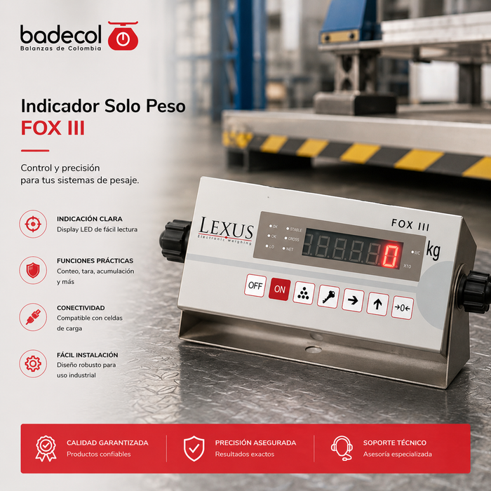 Bascula Mini - indicador multifuncional de solo peso. Funciones de pesaje de animales, con Peak Hold, Acumulación de pesadas, conteo por muestra