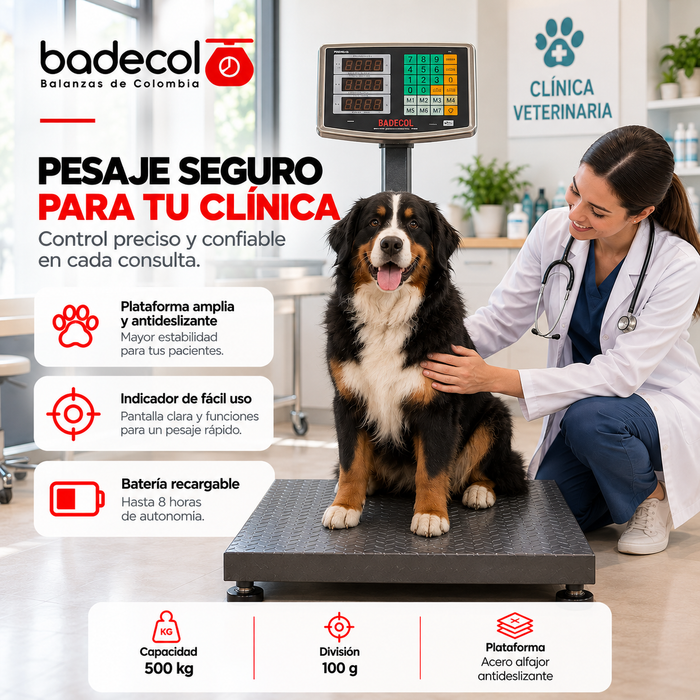 La bascula de piso industrial Badecol, cuenta con estructura reforzada y cubierta en lámina alfajor. Su fácil manejo y precisión son características que permiten que esta báscula trabaje en ambientes comerciales e industriales.