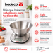 Balanza Gramera Digital Badecol CAP 5KG EK-4350, esta construida en acero inoxidable con bowl removible, pantalla LCD de fácil lectura, ideal para personas o negocios.