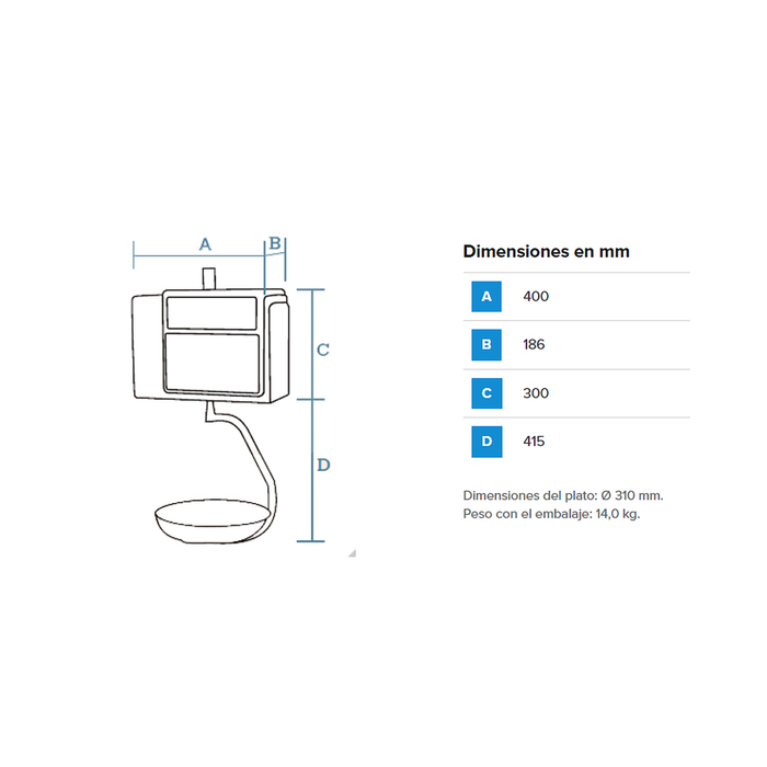 Balanza Liquidadora Dibal-D545 de Colgar en Acero Inoxidable con Impresora