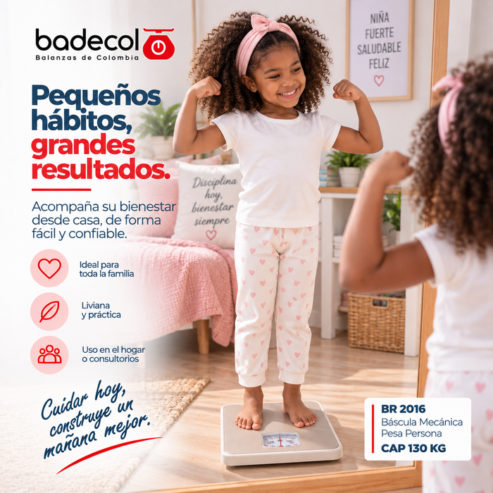 Balanza Bascula pesa persona Badecol BR2016, Las básculas pesa personas analogas de grado medico y de funcionamiento mecánico son una herramienta esencial en todo tipo de entorno médico.