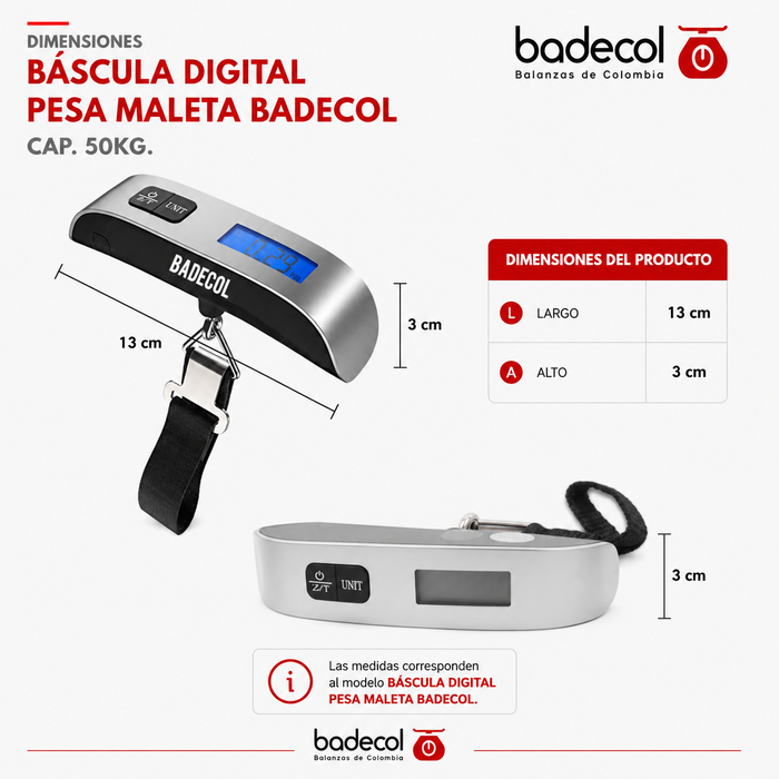 La báscula digital Pesa Maleta es ideal para personas que viajan constantemente y necesiten verificar el peso de su equipaje, evitando así contratiempos en los aeropuertos.