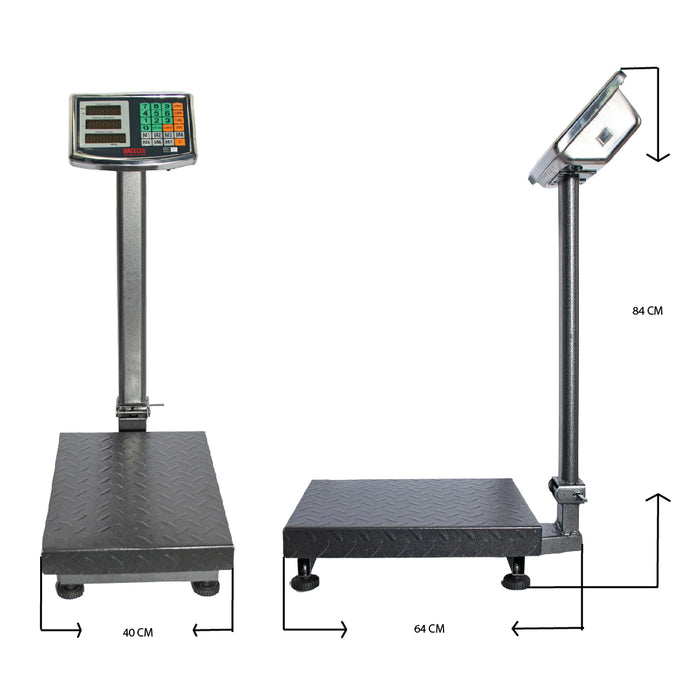 Bascula Balanza Ideal para pesar paquetes de tamaño mediano, es utilizada con mayor frecuencia en el área industrial, ya que por su tamaño y capacidad para pesar, favorece el recibo o despacho de mercancía en medianas cantidades o pesos. Cuenta con estructura reforzada y cubierta en lámina alfajor. Su fácil manejo y precisión son características que permiten que esta báscula trabaje en ambientes comerciales e industriales