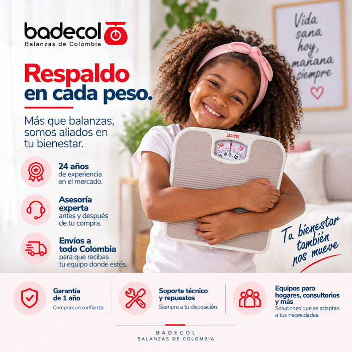 Balanza Bascula pesa persona Badecol BR2016, Las básculas pesa personas analogas de grado medico y de funcionamiento mecánico son una herramienta esencial en todo tipo de entorno médico.