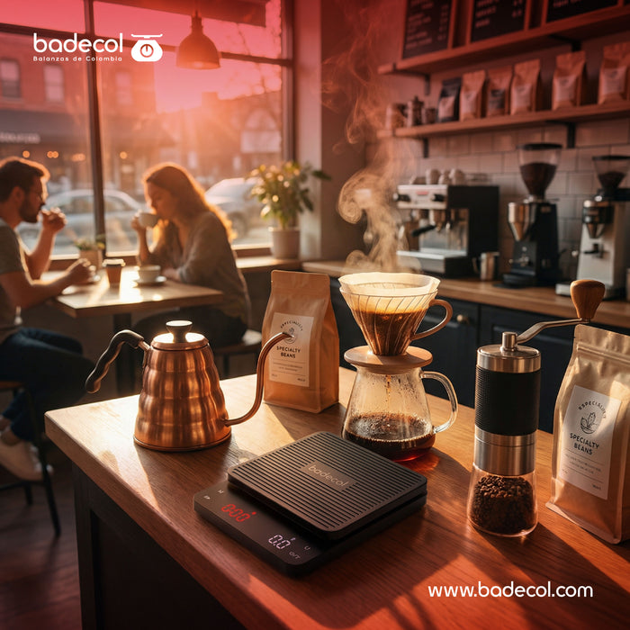 Balanza gramera digital para café con temporizador, ideal para preparar espresso, café filtrado, métodos manuales, repostería fina y pesajes de alta precisión.

Su división de 0.1 g permite controlar con mayor exactitud la cantidad de café, agua o ingredientes, mientras que su temporizador integrado ayuda a medir tiempos de extracción y preparación.

Ideal para: cafeterías, baristas, café de especialidad, métodos filtrados, espresso, repostería, cocina gourmet y uso en laboratorio.