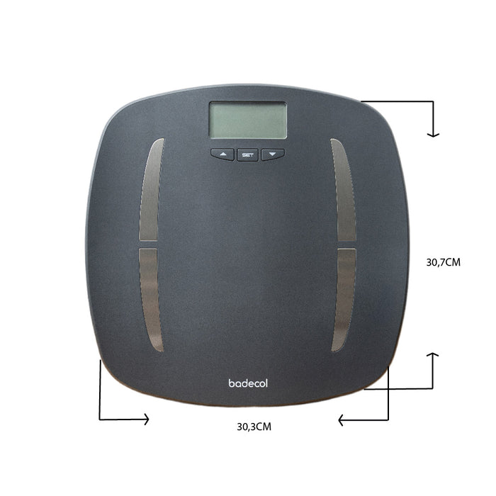 Báscula Digital Pesa Persona Medidora de Porcentaje de Masa, Grasa, hueso, Calorias y Agua CAP 180 KG EF-741