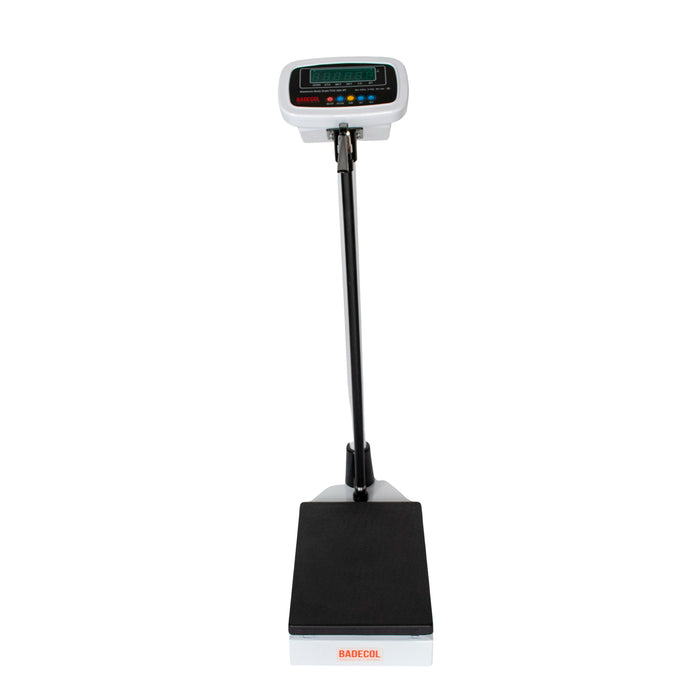 La bascula con tallímetro TCS 200 RT Badecol, es ideal para los consultorios, centros médicos, hospitales y clínicas.  Permite tener en una sola báscula la medición del peso corporal y estatura del paciente.