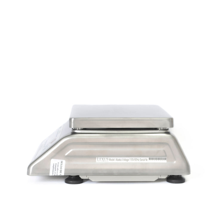 La Balanza Digital solo peso ALAXKA, posee una carcaza en acero inoxidable la cual la hace especial para el pesaje de alimentos y maneja un alto nivel de protección frente a líquidos y polvo IP67.