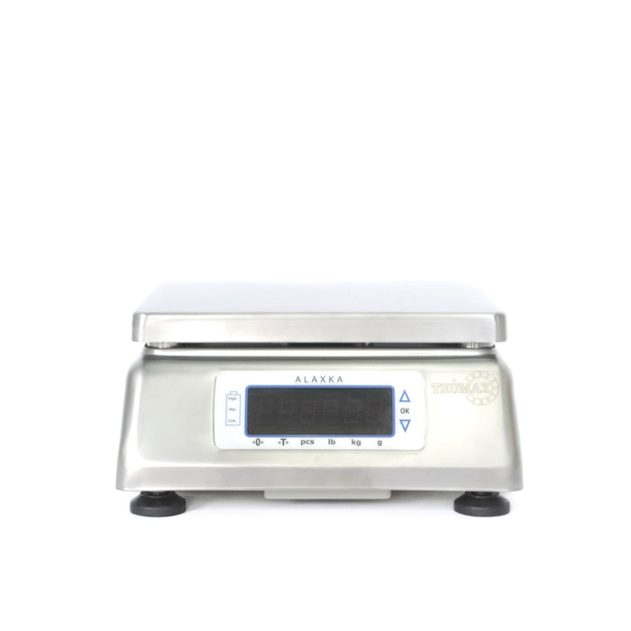 La Balanza Digital solo peso ALAXKA, posee una carcaza en acero inoxidable la cual la hace especial para el pesaje de alimentos y maneja un alto nivel de protección frente a líquidos y polvo IP67.